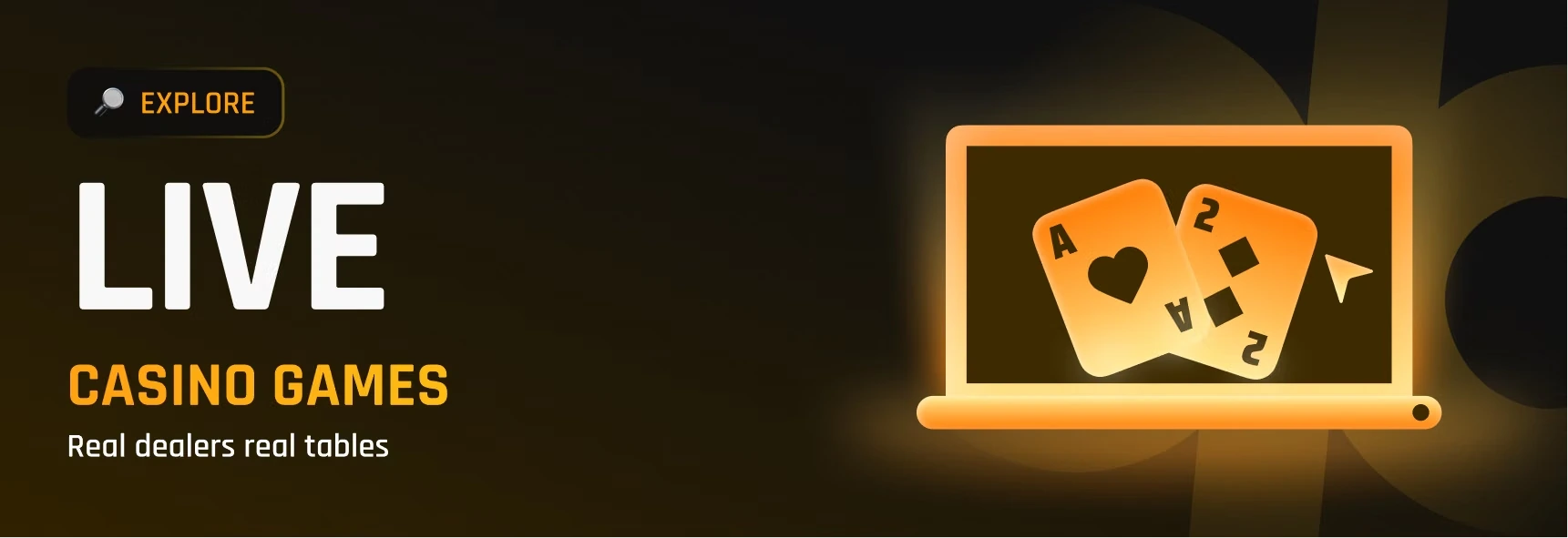 Live casino games banner