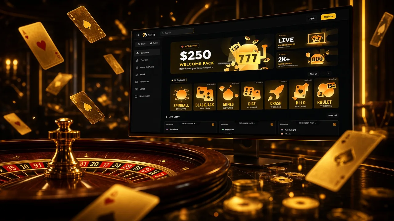Slots and Live Casino Games at 96.com
